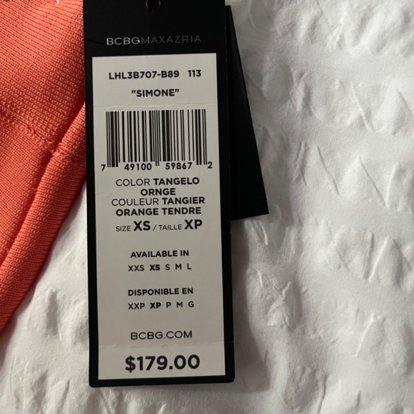 BCBG Simone Power Skirt / Bandage Mini, Tangelo Orange, XS, NWT - Picture 6 of 6